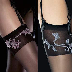 contrast floral top stockings by fiore