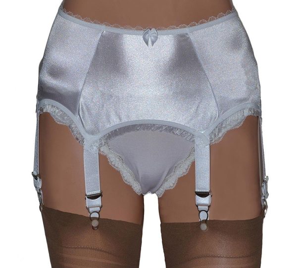 satin 6 strap suspender belts in plus sizes